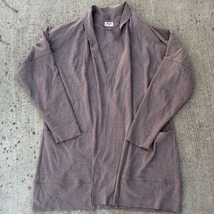 Pact Organic cotton taupe heather open cardigan wrap airplane medium large
